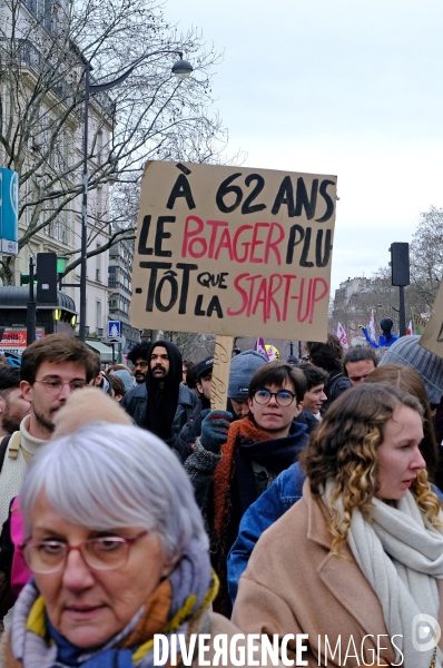 2 éme manifestation nationale contre la reforme des retraites du gouvernement Borne