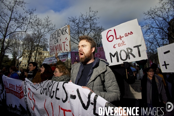 Manifestation intersyndicale contre la reforme des retraites