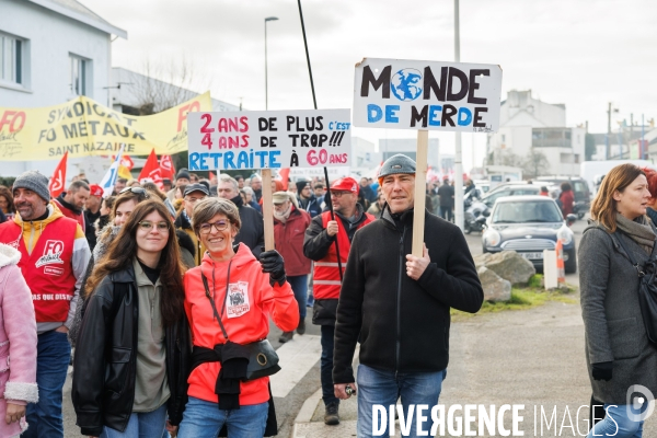 Manifestation contre la réforme des retraites à Saint-Nazaire