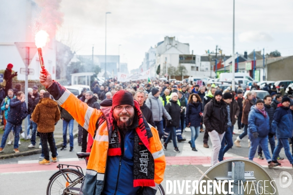 Manifestation contre la réforme des retraites à Saint-Nazaire