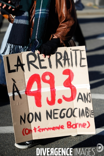 Troisième journée de mobilisation contre la réforme des retraites à Nantes