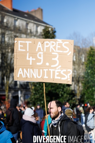 Troisième journée de mobilisation contre la réforme des retraites à Nantes