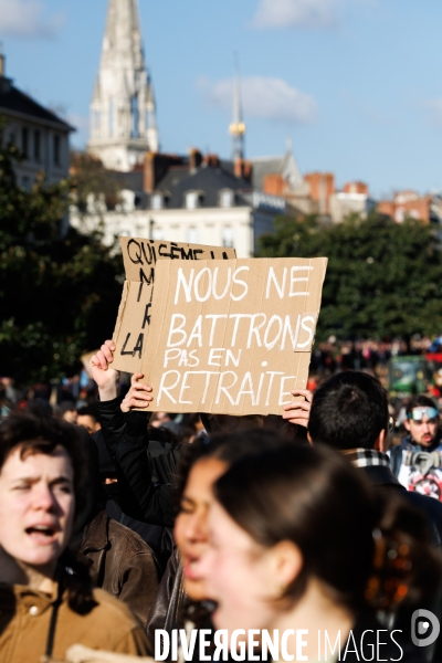 Troisième journée de mobilisation contre la réforme des retraites à Nantes