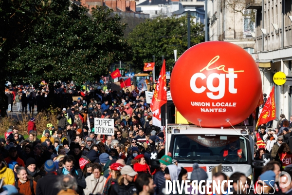 Troisième journée de mobilisation contre la réforme des retraites à Nantes