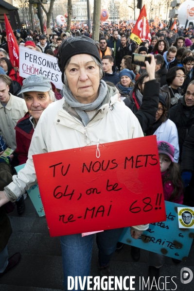 Manifestation contre la reforme des retraites, paris 7/02/2023