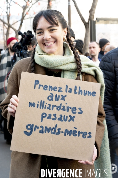 Manifestation contre la reforme des retraites, paris 7/02/2023