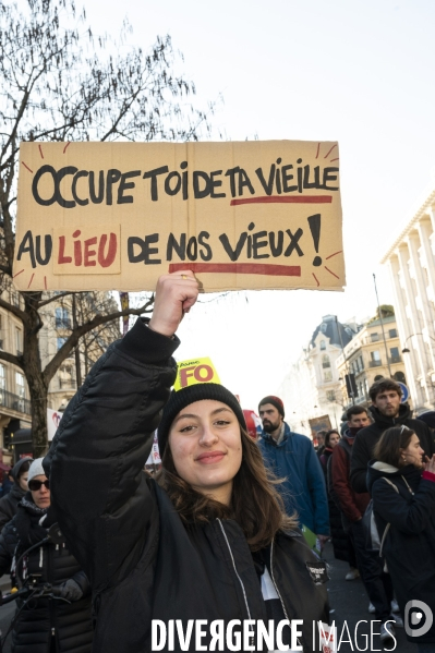 Manifestation contre la reforme des retraites, paris 7/02/2023