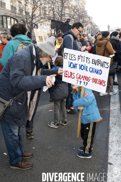 Manifestation contre la reforme des retraites, paris 7/02/2023