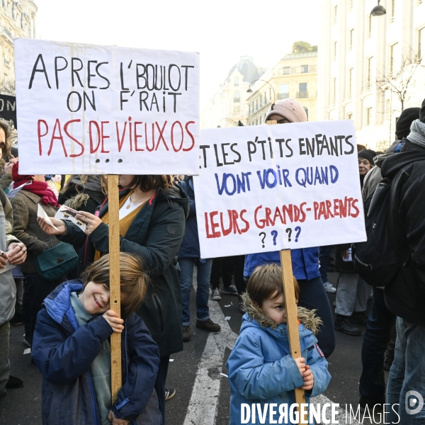 Manifestation contre la reforme des retraites, paris 7/02/2023