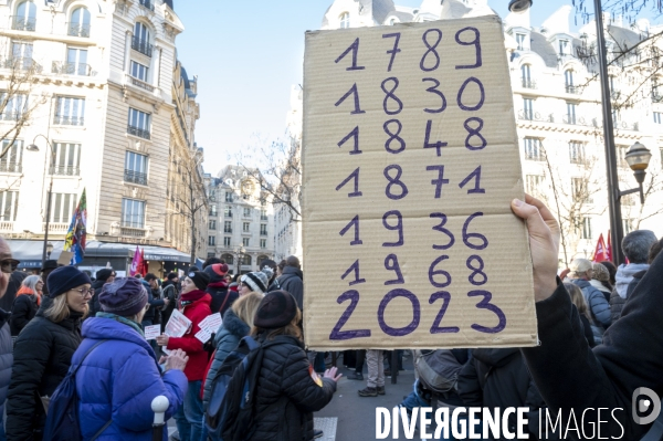 Manifestation contre la reforme des retraites, paris 7/02/2023