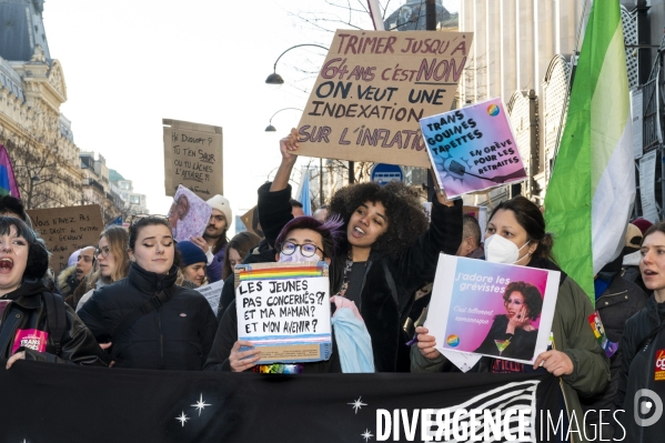 Manifestation contre la reforme des retraites, paris 7/02/2023