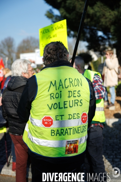 Manifestation contre la réforme des retraites à Chateaubriant