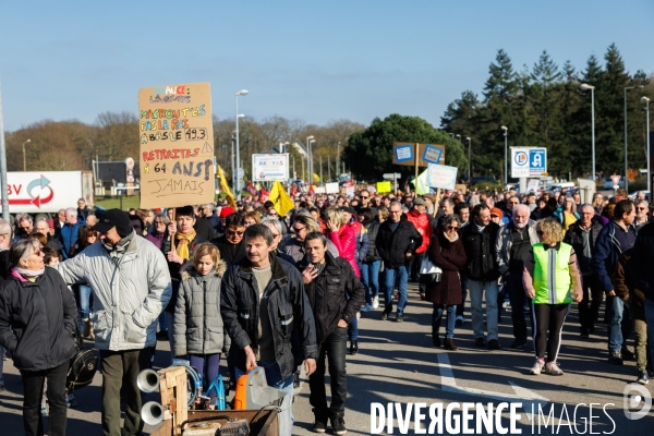 Manifestation contre la réforme des retraites à Chateaubriant