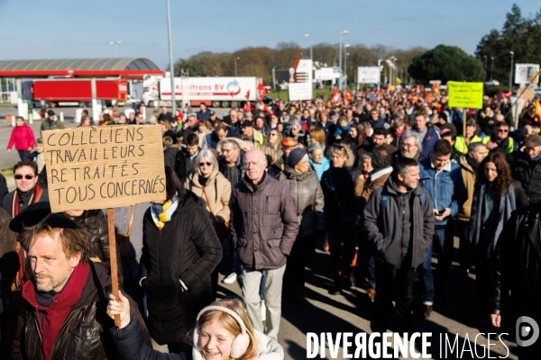 Manifestation contre la réforme des retraites à Chateaubriant