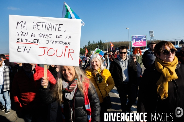 Manifestation contre la réforme des retraites à Chateaubriant