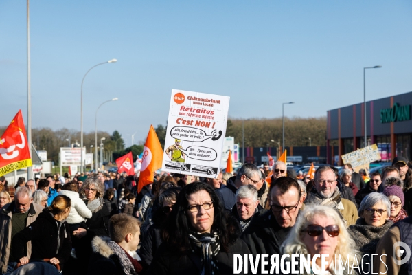 Manifestation contre la réforme des retraites à Chateaubriant