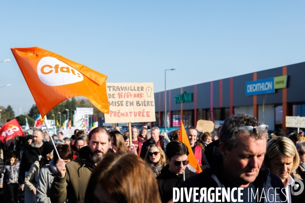 Manifestation contre la réforme des retraites à Chateaubriant