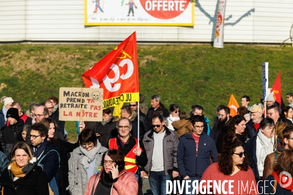 Manifestation contre la réforme des retraites à Chateaubriant