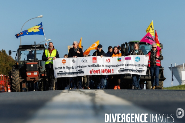 Manifestation contre la réforme des retraites à Chateaubriant