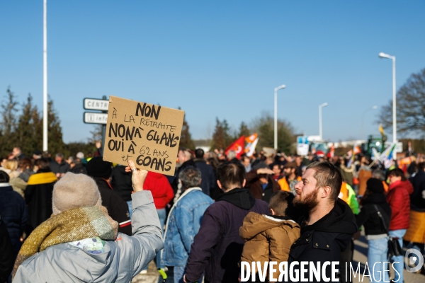 Manifestation contre la réforme des retraites à Chateaubriant