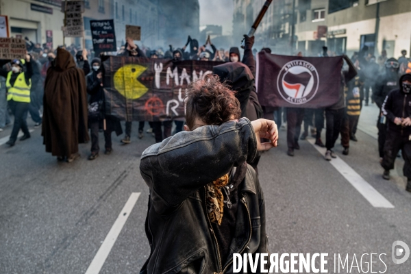 Lyon, Manifestation contre la réforme des retraites.