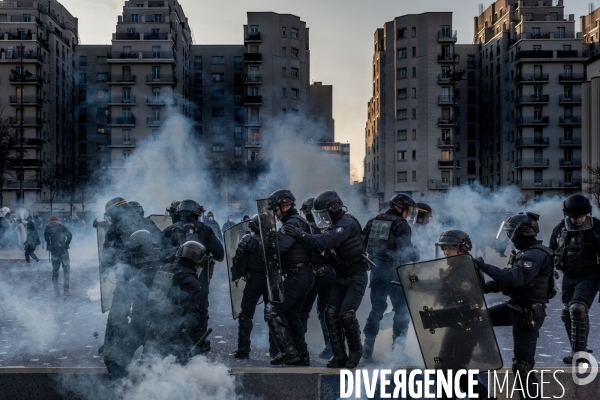 Lyon, Manifestation contre la réforme des retraites.