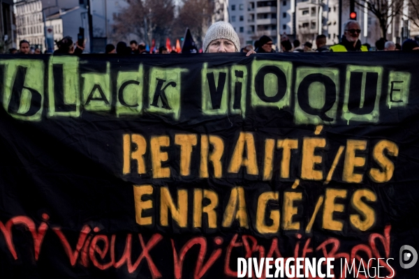 Lyon, Manifestation contre la réforme des retraites.
