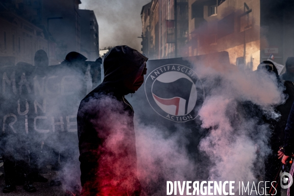 Lyon, Manifestation contre la réforme des retraites.