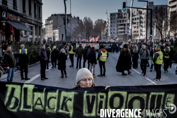 Lyon, Manifestation contre la réforme des retraites.