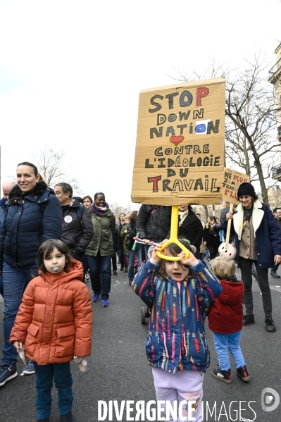 La manifestation contre la reforme des retraites, paris le11/02/2023