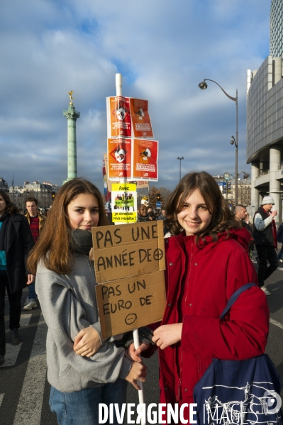 La manifestation contre la reforme des retraites, paris le11/02/2023