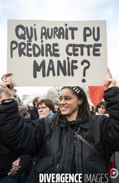 La manifestation contre la reforme des retraites, paris le11/02/2023