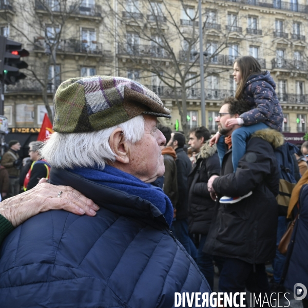 La manifestation contre la reforme des retraites, paris le11/02/2023