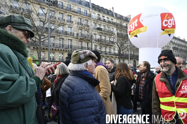 La manifestation contre la reforme des retraites, paris le11/02/2023