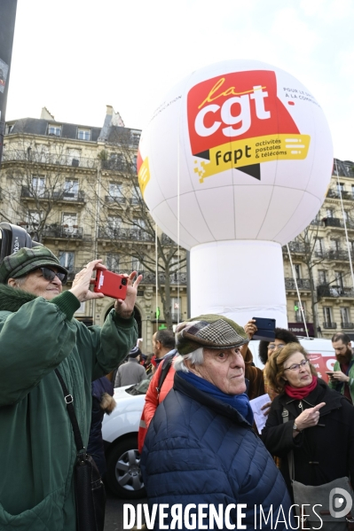 La manifestation contre la reforme des retraites, paris le11/02/2023