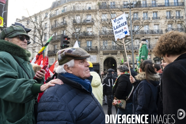 La manifestation contre la reforme des retraites, paris le11/02/2023