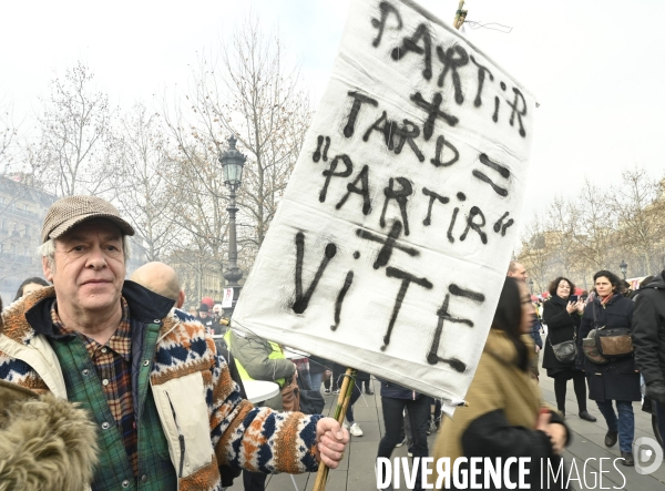 La manifestation contre la reforme des retraites, paris le11/02/2023