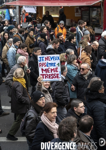 La manifestation contre la reforme des retraites, paris le11/02/2023