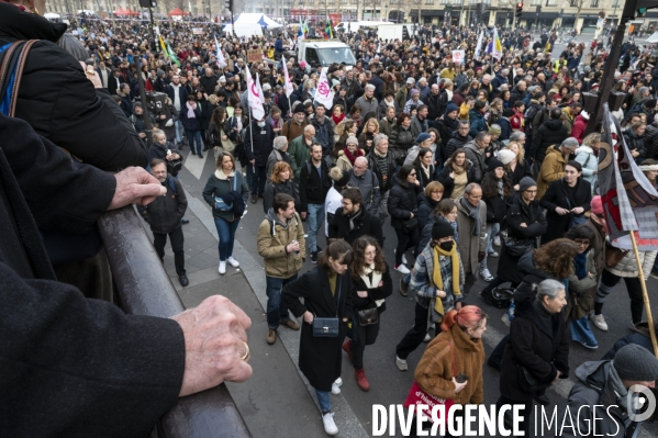 La manifestation contre la reforme des retraites, paris le11/02/2023