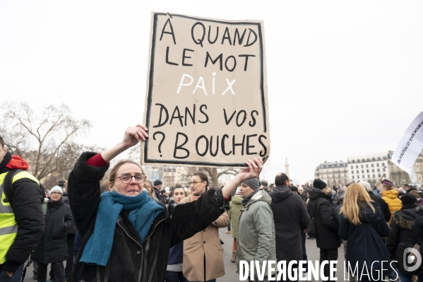 La manifestation contre la reforme des retraites, paris le11/02/2023