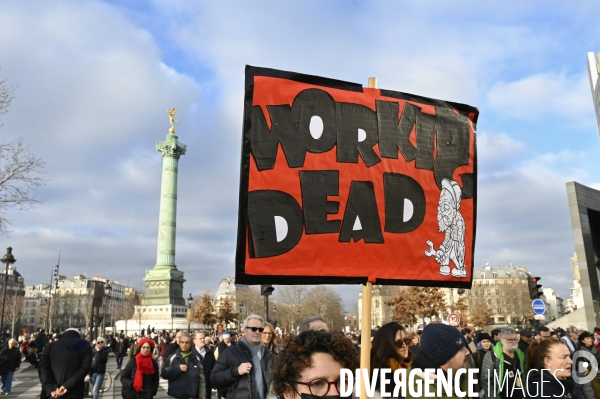 La manifestation contre la reforme des retraites, paris le11/02/2023