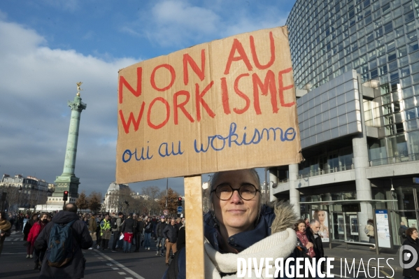 La manifestation contre la reforme des retraites, paris le11/02/2023