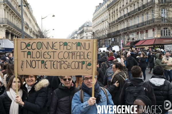 La manifestation contre la reforme des retraites, paris le11/02/2023