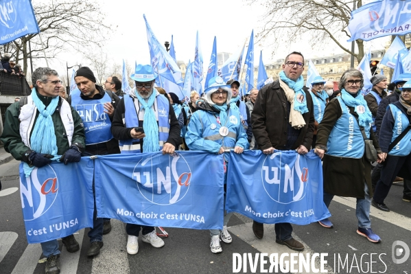 La manifestation contre la reforme des retraites, paris le11/02/2023