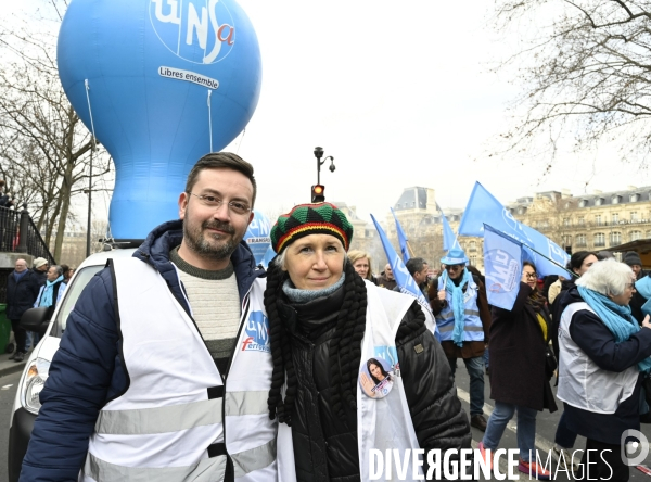 La manifestation contre la reforme des retraites, paris le11/02/2023