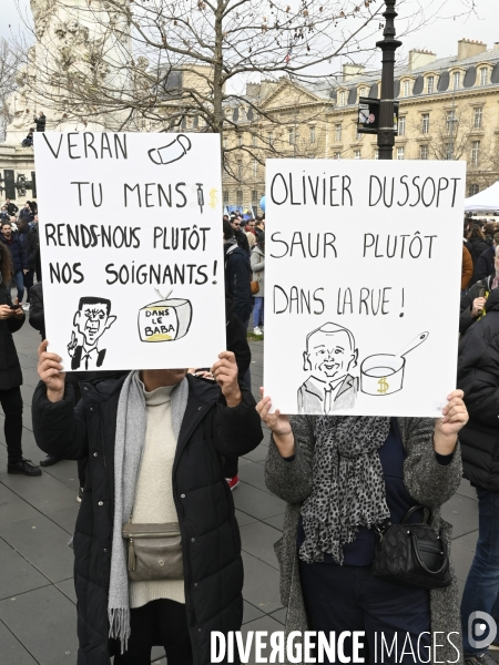 La manifestation contre la reforme des retraites, paris le11/02/2023