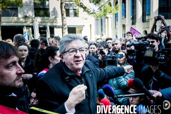 Melechon a Montpellier, 5eme Manifestation contre la reforme des Retraites