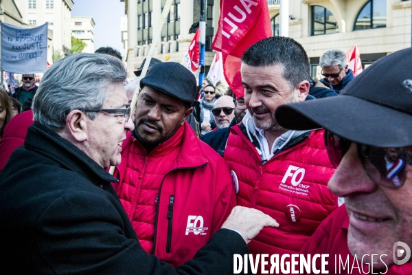 Melechon a Montpellier, 5eme Manifestation contre la reforme des Retraites