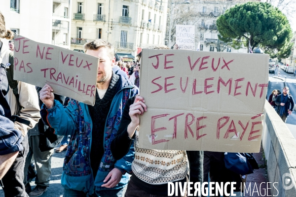 Melechon a Montpellier, 5eme Manifestation contre la reforme des Retraites