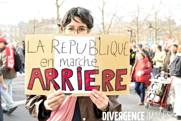 LA MANIFESTATION CONTRE LA REFORME DES RETRAITES, PARIS le 16/02/2023, 5e journée de mobilisation